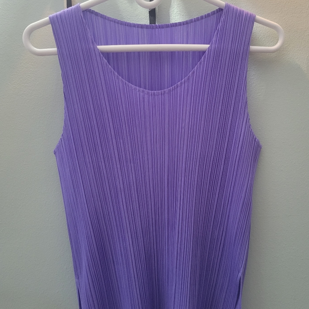 Issey miyake pleats please tank top in lilac